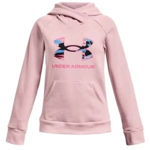 Under Armour Girl's Rival Fleece Big Logo Hoodie PINK YTH XL